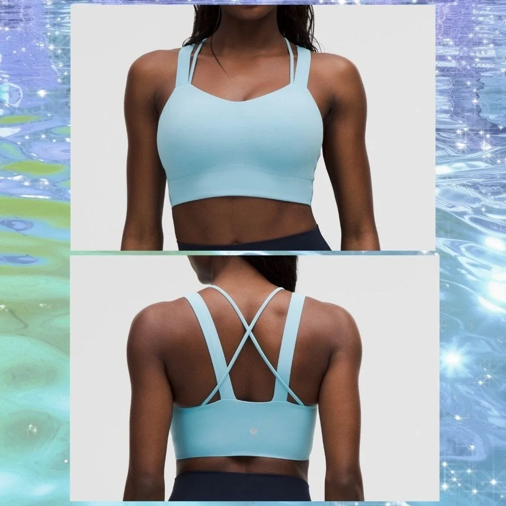Lululemon Like a Cloud Longline Bra D/DD‎ Washed Blue Size 4 NWT